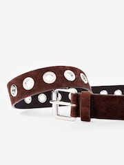 Mint Velvet Brown Suede Eyelet Belt - Image 3 of 3