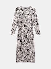 Mint Velvet Black Animal Print Midi Dress - Image 6 of 7