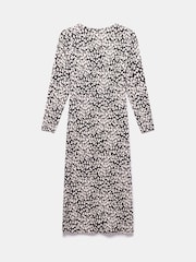 Mint Velvet Black Animal Print Midi Dress - Image 7 of 7
