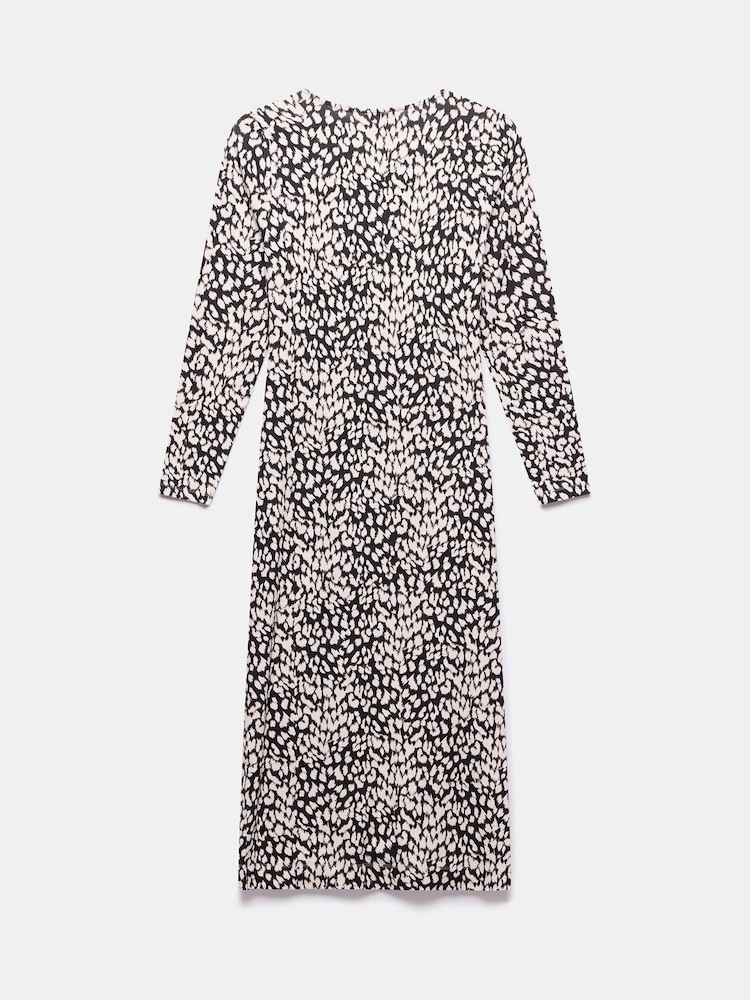 Mint Velvet Black Animal Print Midi Dress - Image 7 of 7