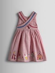 Red Fairground - JoJo Maman Bébé Cross Back Appliqué Sundress - Imaginea 2 din 4