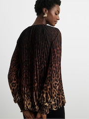 Joanna Hope Animal Pleated Chiffon Blouse - Image 2 of 4