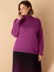 Live Unlimited Purple Curve Roll Neck Jumper - Image 2 of 3