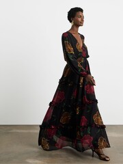 Joanna Hope Volume Sleeve Tiered Maxi Black Dress - Image 4 of 4