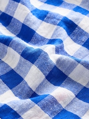 Cobalt Blue Check Pull On Boxer Shorts with Linen - Image 3 of 3