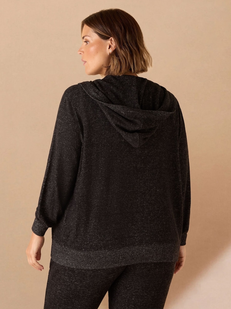 Live Unlimited Grey Curve Supersoft Zip Hoodie - Image 2 of 4 Live Unlimited Grey Curve Supersoft Zip Hoodie - Image 2 of 4