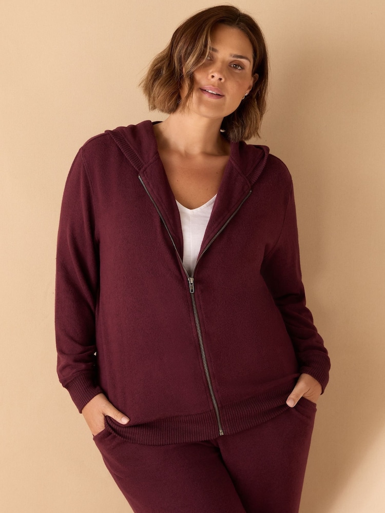 Live Unlimited Red Curve Burgundy Supersoft Zip Hoodie - Image 2 of 5 Live Unlimited Red Curve Burgundy Supersoft Zip Hoodie - Image 2 of 5