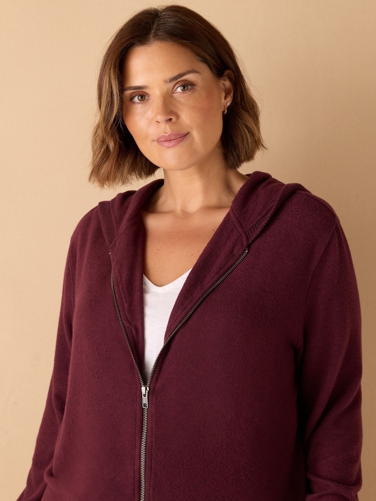 Live Unlimited Red Curve Burgundy Supersoft Zip Hoodie - Image 5 of 5