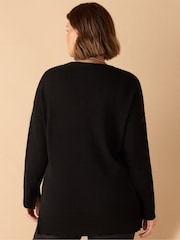 Live Unlimited Black Curve V-Neck Knit Jumper - Image 5 of 5