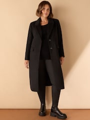 Live Unlimited Black Wool Blend Tailored Coat - Image 2 of 5