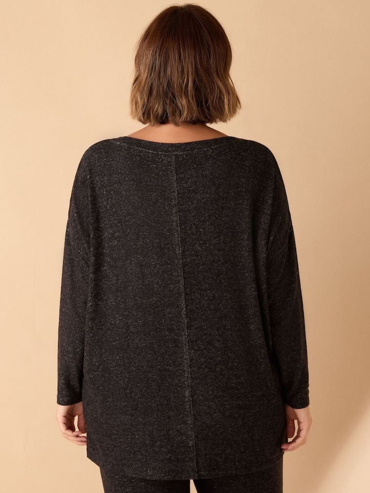 Live Unlimited Grey Curve Supersoft Round Neck Jumper - Image 4 of 4 Live Unlimited Grey Curve Supersoft Round Neck Jumper - Image 4 of 4
