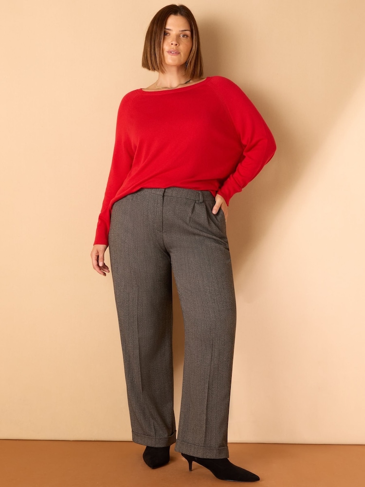 Live Unlimited Herringbone Turn Up Tailored Trousers - Bild 2 von 3