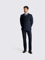 MOSS Slim Fit Navy Blue Puppytooth Jacket - Image 1 of 4