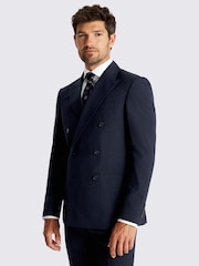 MOSS Slim Fit Navy Blue Puppytooth Jacket - Image 2 of 4