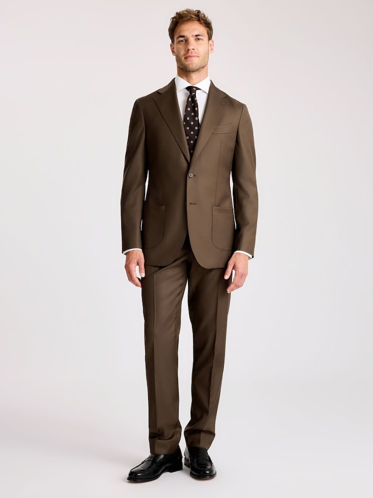 MOSS Tailored Fit Tobacco Italian Twill Brown Jacket - Image 2 of 4 MOSS Tailored Fit Tobacco Italian Twill Brown Jacket - Image 2 of 4