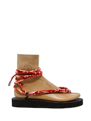 Arizona Love Orange Trekky Toe Post Sandals With Orange Bandana Cord - Image 1 of 2