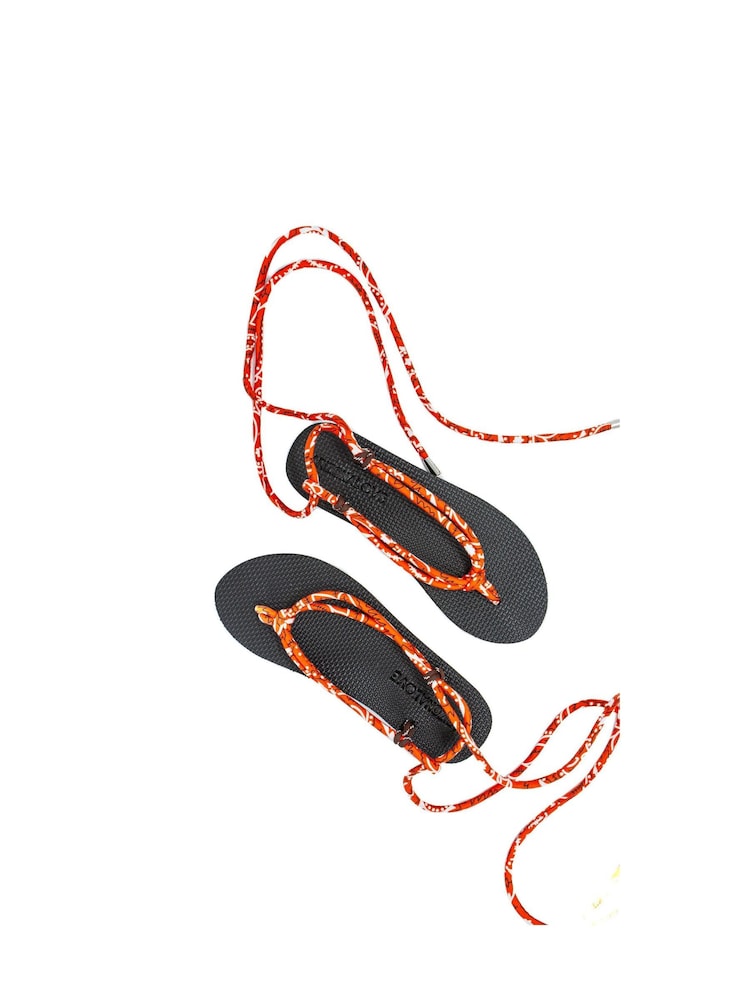 Arizona Love Orange Trekky Toe Post Sandals With Orange Bandana Cord - Image 2 of 2