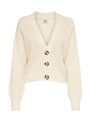 JDY Cream Button Down Knitted Cardigan - Image 5 of 6