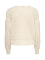 JDY Cream Button Down Knitted Cardigan - Image 6 of 6