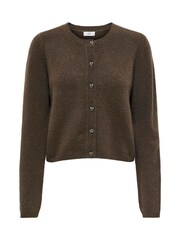 JDY Brown Knitted Button Down Short Cardigan - Image 5 of 6