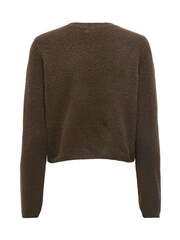 JDY Brown Knitted Button Down Short Cardigan - Image 6 of 6