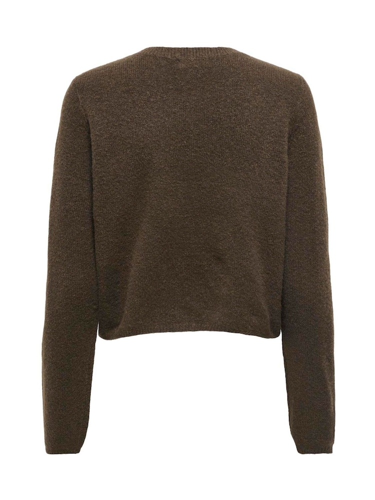 JDY Brown Knitted Button Down Short Cardigan - Image 6 of 6 JDY Brown Knitted Button Down Short Cardigan - Image 6 of 6