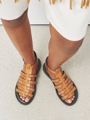 Tan Brown N. Premium Gladiator Sandals - Image 5 of 12