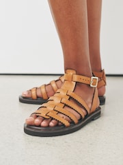 Tan Brown N. Premium Gladiator Sandals - Image 6 of 12