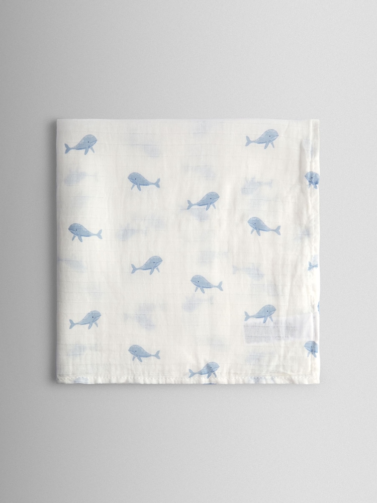 Blue Whale 3-Pack Muslins - Image 2 of 4