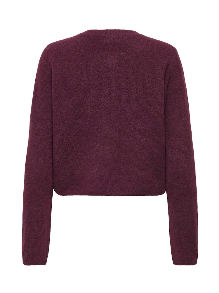 JDY Purple Knitted Button Down Short Cardigan - Image 2 of 5