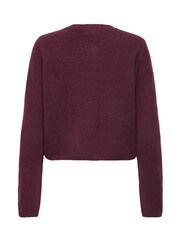 JDY Purple Knitted Button Down Short Cardigan - Image 5 of 5
