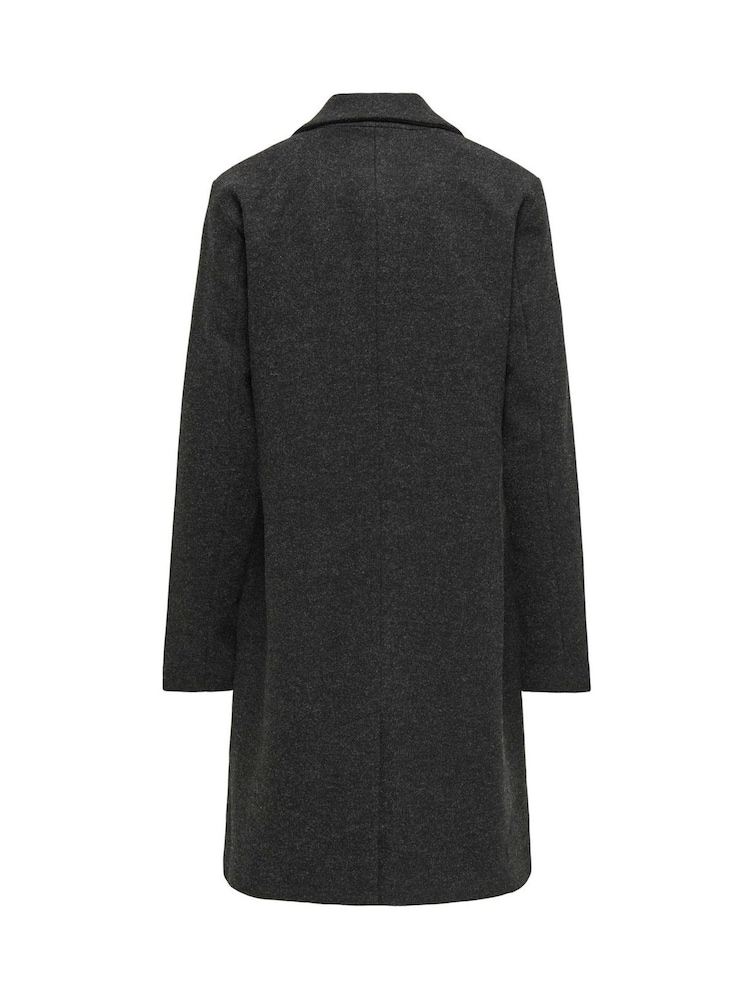 JDY Black Belted Longline Coat - Image 6 of 6 JDY Black Belted Longline Coat - Image 6 of 6
