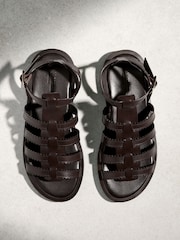 Chocolate Brown N. Premium Gladiator Sandals - Image 1 of 6