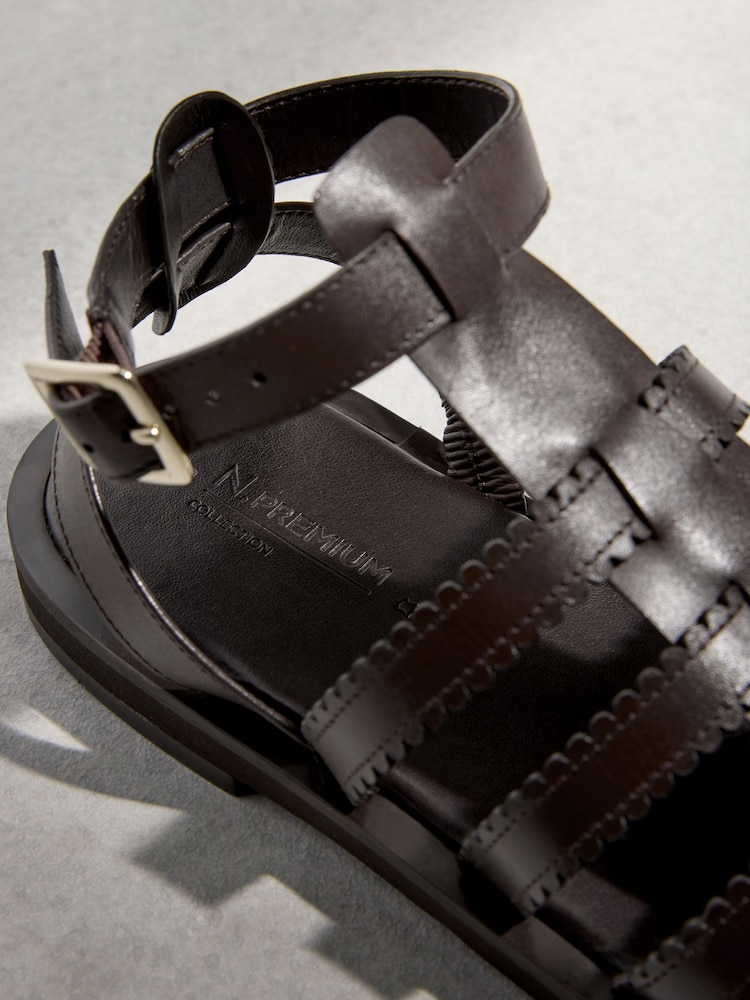 Chocolate Brown N. Premium Gladiator Sandals - Image 6 of 6