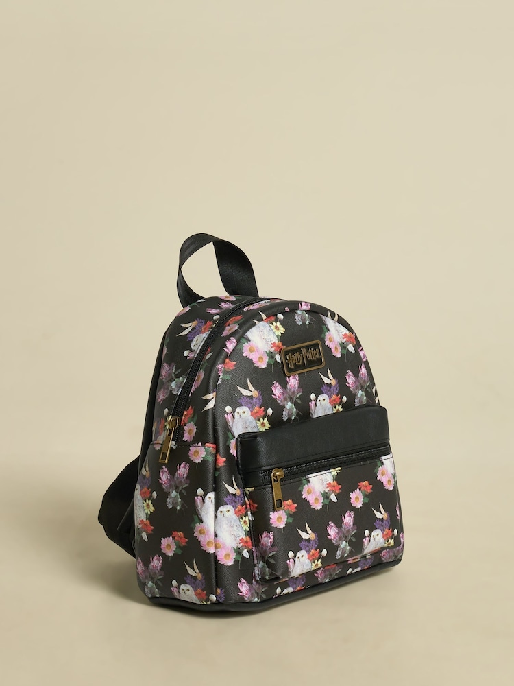 Brand Threads Black Harry Potter Floral Hedwig Backpack - Image 1 of 2 Brand Threads Black Harry Potter Floral Hedwig Backpack - Image 1 of 2