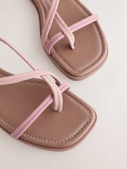 Coral Pink Forever Comfort® Cross Strappy Sandals - Image 8 of 9
