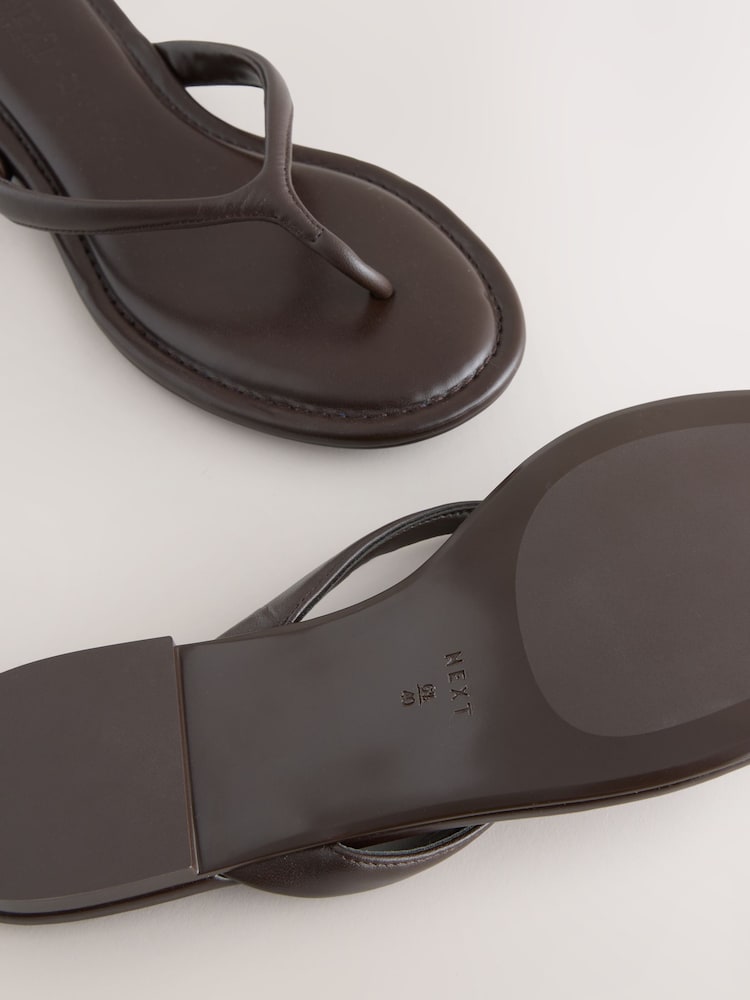 Čokoladno rjava - Usnjene tangice z okroglim ovratnikom Forever Comfort® - Slika 9 iz 9