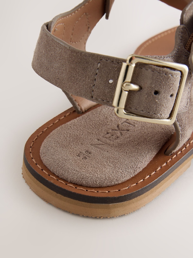 Taupe Knee High Gladiator Sandals - Image 9 of 9 Taupe Knee High Gladiator Sandals - Image 9 of 9