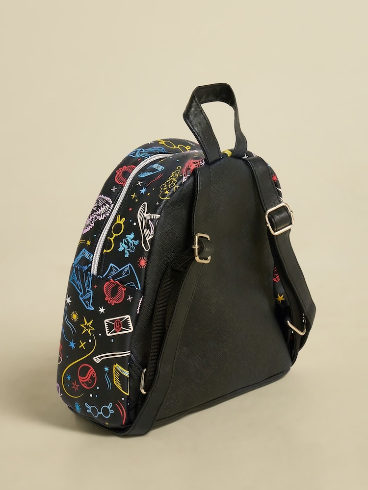 Brand Threads Black Harry Potter Spells Backpack - Image 2 of 2 Brand Threads Black Harry Potter Spells Backpack - Image 2 of 2