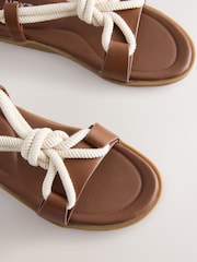 لون محايد - Rope Sling Back Sandals - صورة 8 من 9