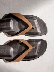 Tan Brown N. Premium Round Toe Leather Thong - Image 4 of 10