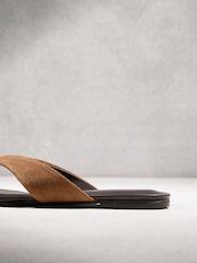 Tan Brown N. Premium Round Toe Leather Thong - Image 9 of 10