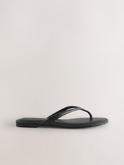 Black Standard/Wide Fit Forever Comfort® Round Toe Leather Thong - Image 7 of 9