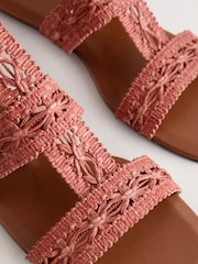 Coral Pink Forever Comfort® Raffia Gladiators Sandals - Image 4 of 5