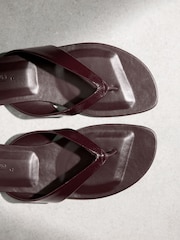 Berry Red N. Premium Round Toe Leather Thong - Image 10 of 12