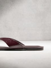 Berry Red N. Premium Round Toe Leather Thong - Image 11 of 12