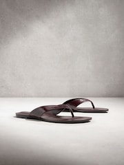 Berry Red N. Premium Round Toe Leather Thong - Image 8 of 12