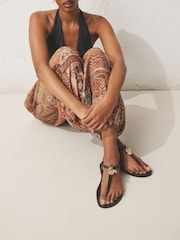 Chocolate Brown Forever Comfort® Toe Thong Sandals - Image 2 of 12