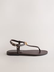 Chocolate Brown Forever Comfort® Toe Thong Sandals - Image 7 of 12