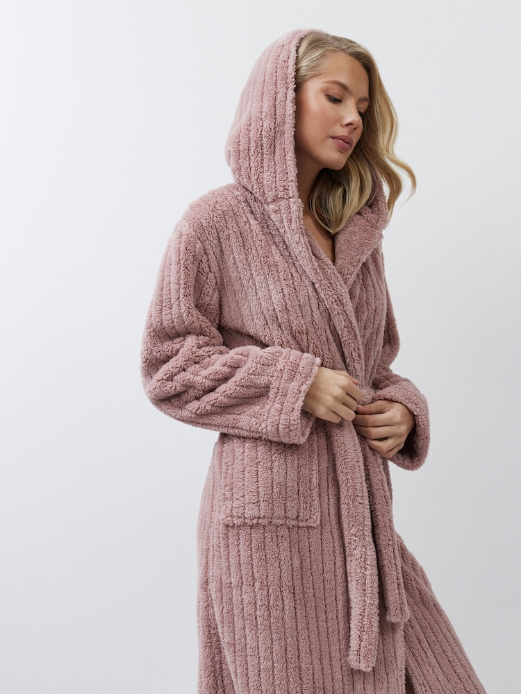 Aruelle Martha Pink Luxury Ribbed Mid-Length Dressing Gown - Image 2 of 6